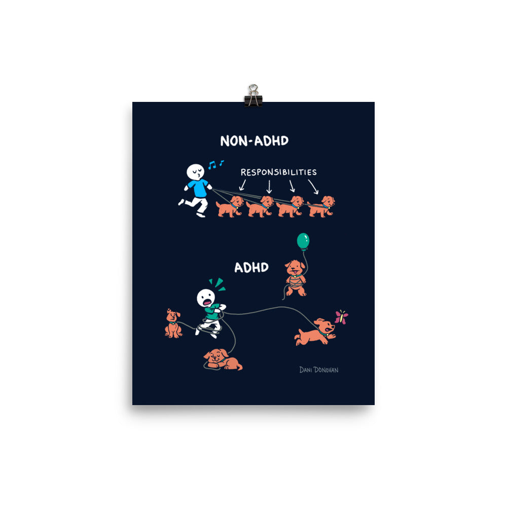 Responsibilities Poster — Dani Donovan ADHD comic art print, front view