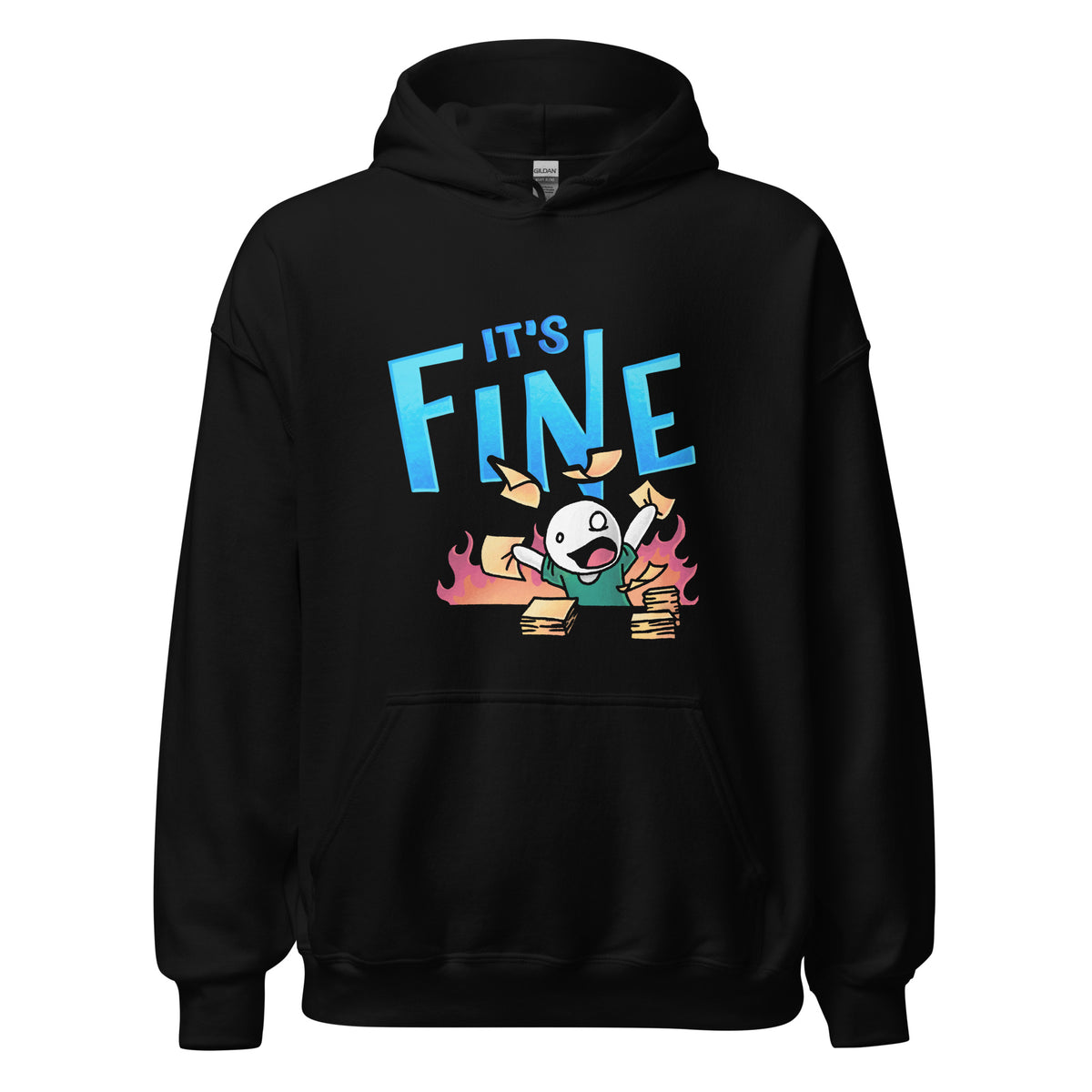 IT'S FINE Unisex Hoodie — hoodie front view, Anti-Planner design by Dani Donovan
