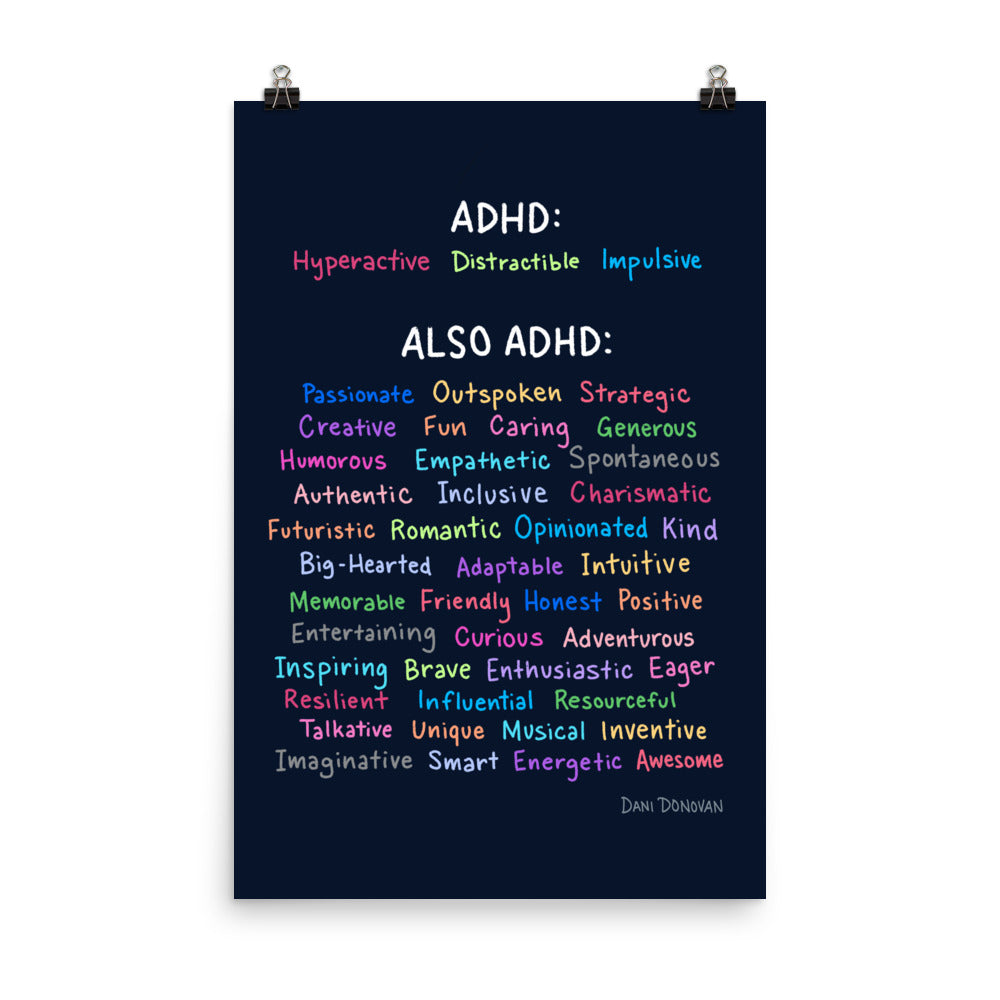 Also ADHD Posters — Dani Donovan ADHD comic art print, front view