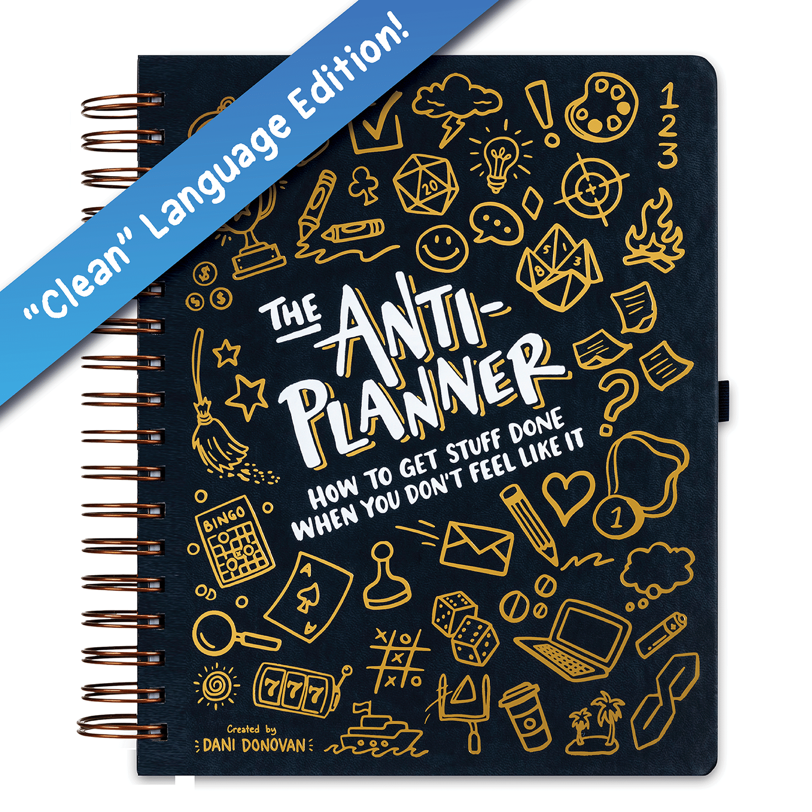 The Anti-Planner Clean Edition — front cover, ADHD activity book by Dani Donovan