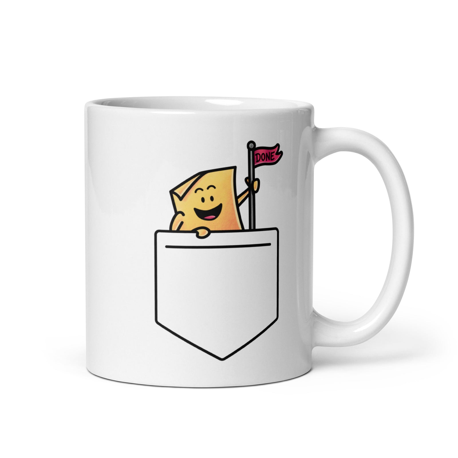 Coffee Mug (The Thing: Pocket) — 11oz ceramic mug front, Anti-Planner design by Dani Donovan