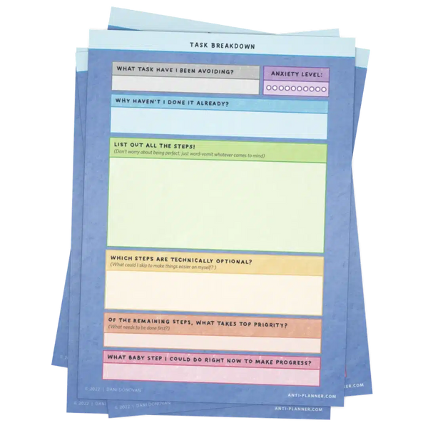 The Anti-Planner: Task Breakdown — ADHD activity worksheet by Dani Donovan