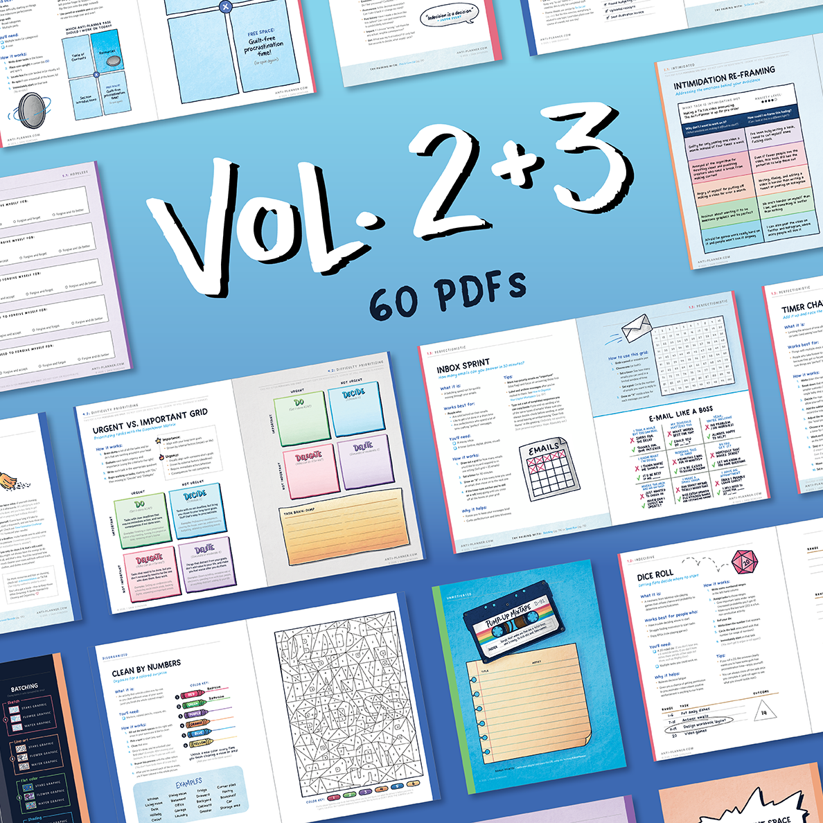 Volumes 2+3 (60 PDFs): Anti-Planner Digital Mini Bundle — PDF download preview