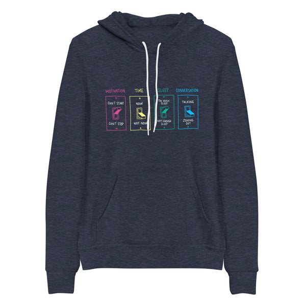 All or Nothing Hoodie (Unisex) — hoodie front view, Anti-Planner design by Dani Donovan