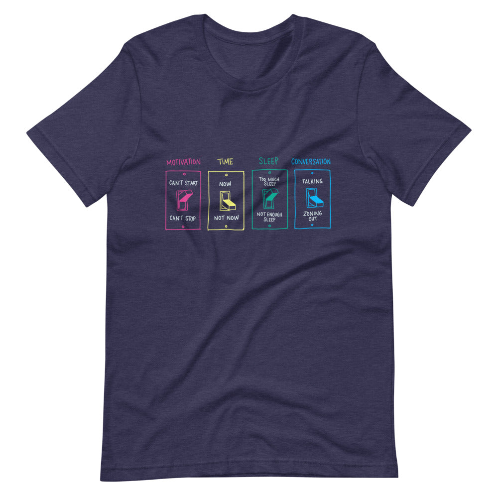 All or Nothing T-Shirt (Unisex) — t-shirt front view, Anti-Planner design by Dani Donovan