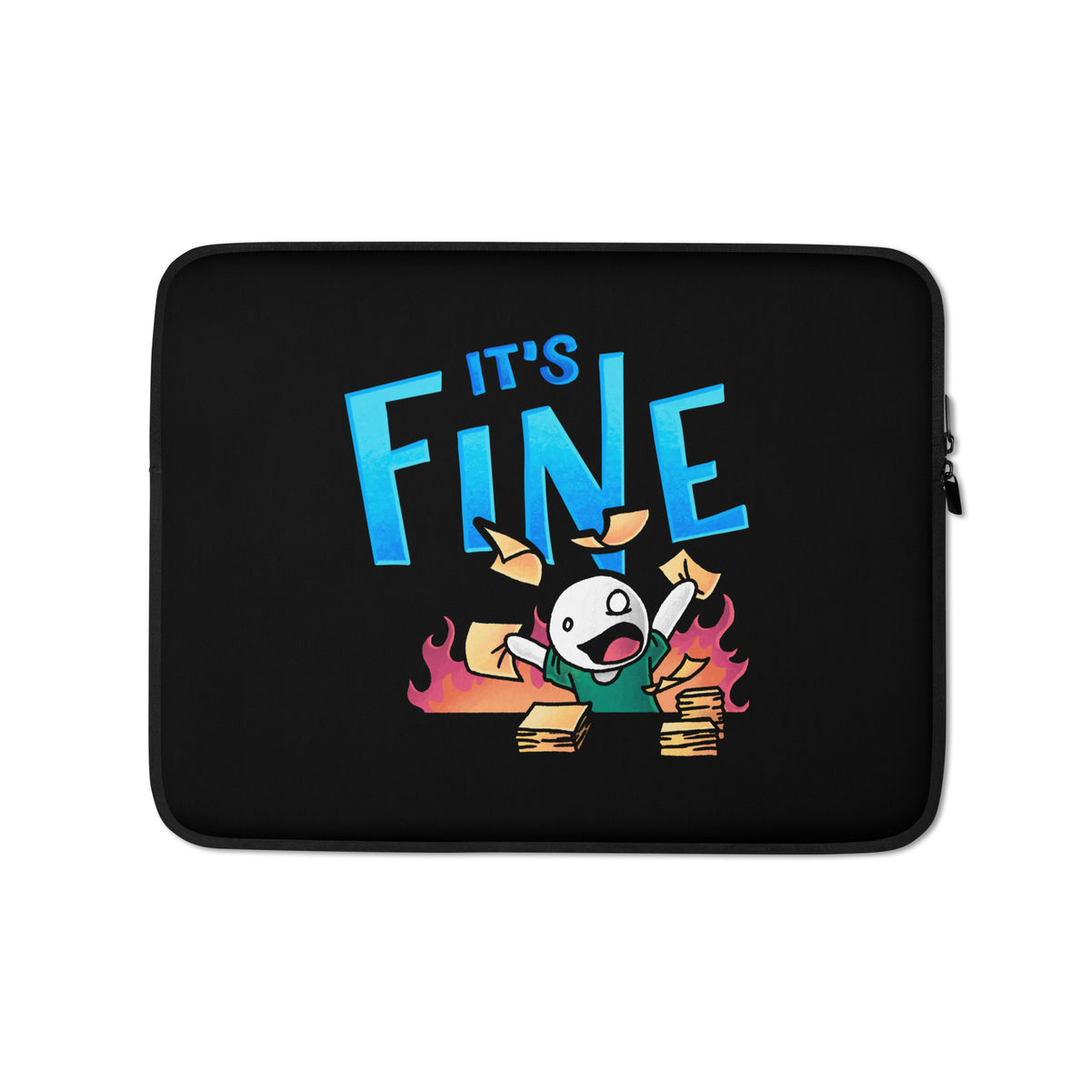 IT'S FINE Laptop Sleeve — laptop sleeve front, Anti-Planner design by Dani Donovan