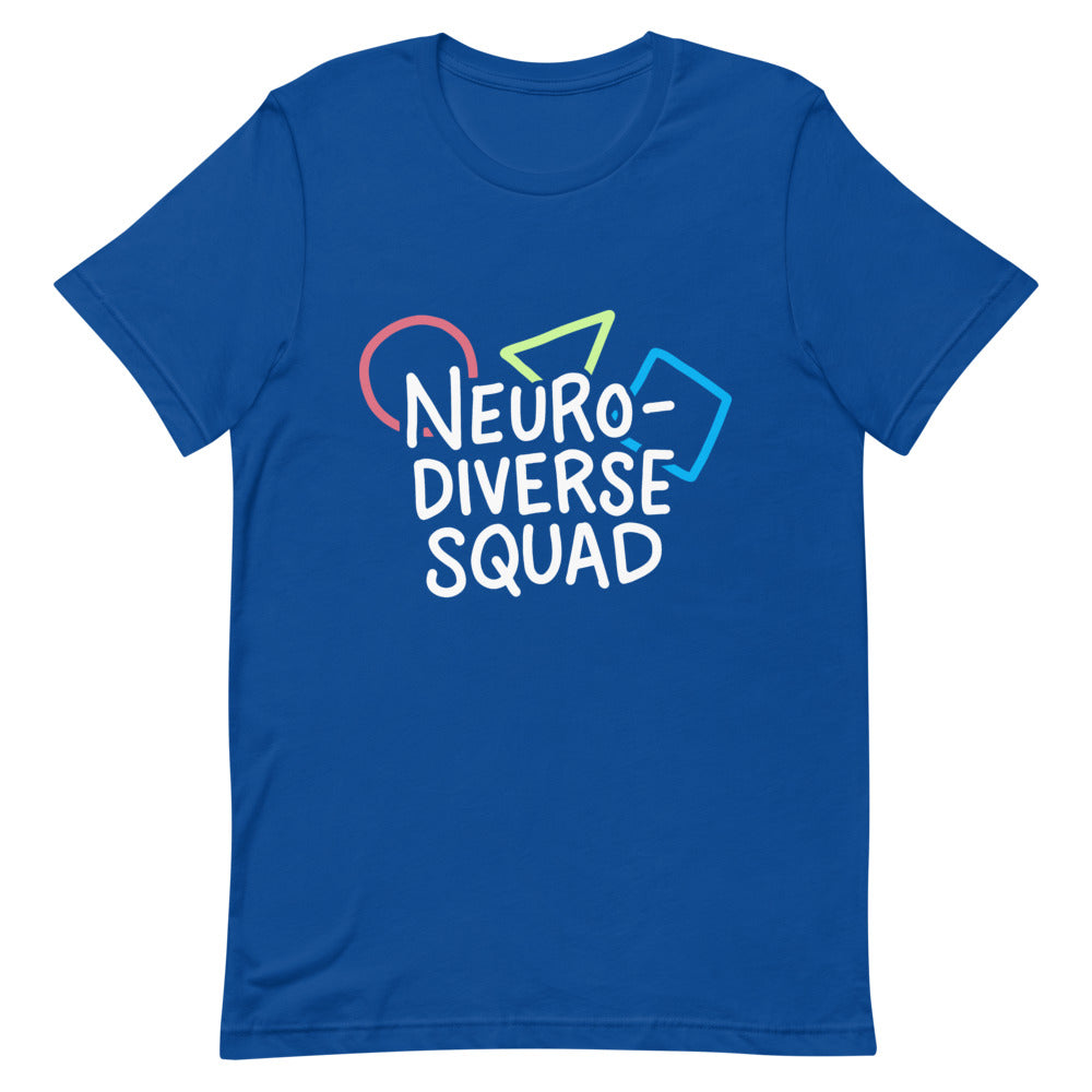 Neurodiverse Squad T-Shirt (Unisex) — t-shirt front view, Anti-Planner design by Dani Donovan