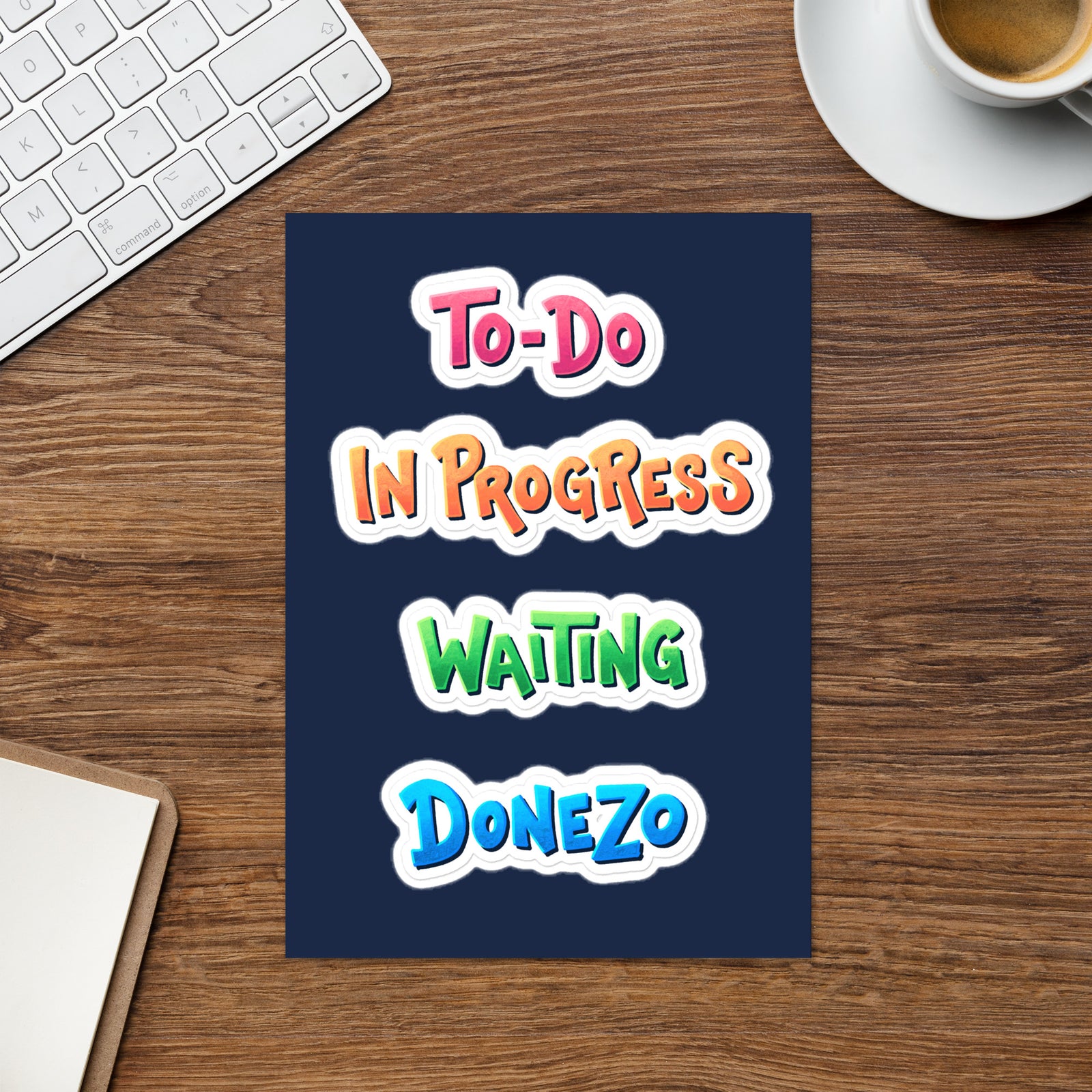 Kanban Board: Small Sticker Sheet — ADHD-friendly Kanban board by Dani Donovan, front view